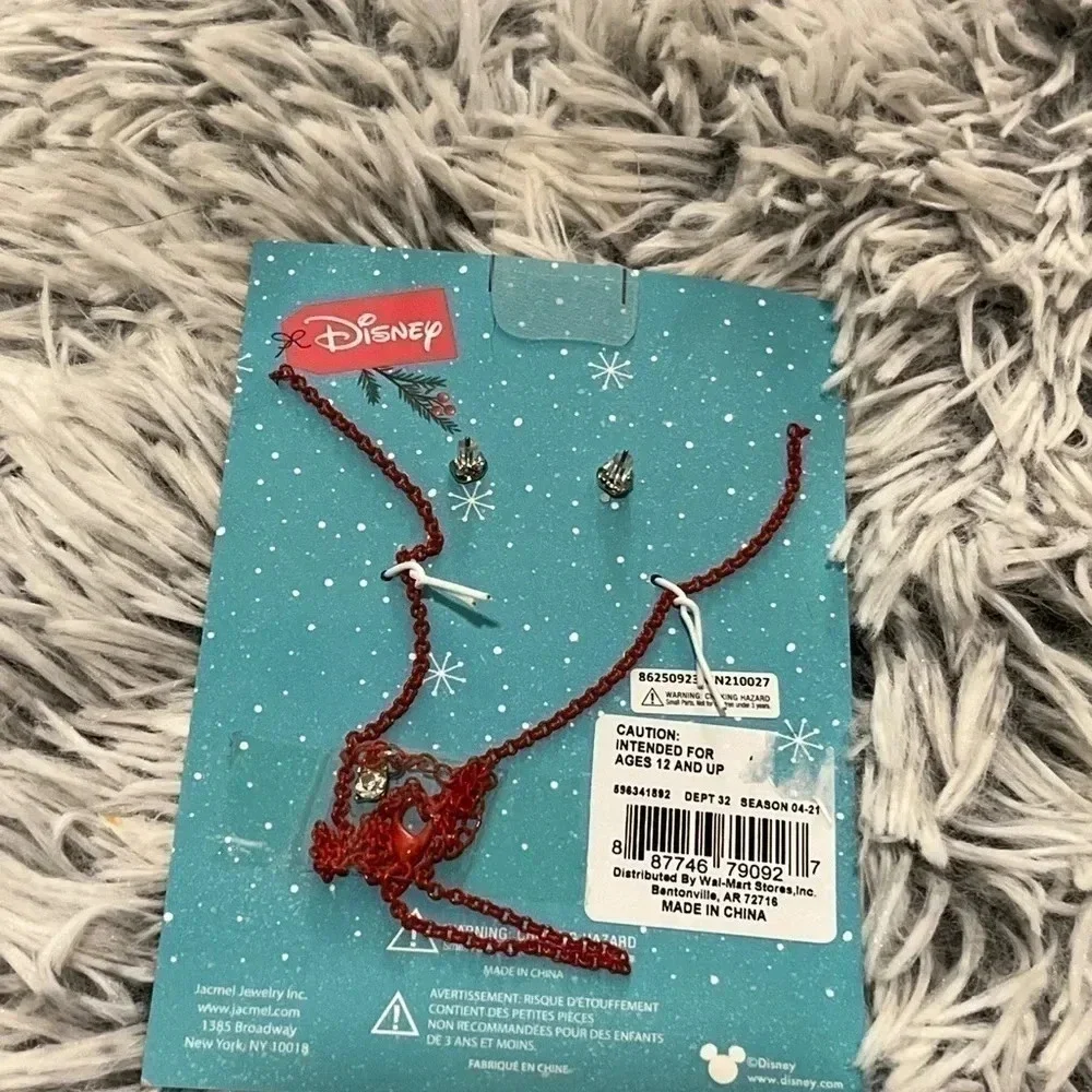 𝅺mickey Santa Christmas Necklace and Earrings set - Picture 3 of 4